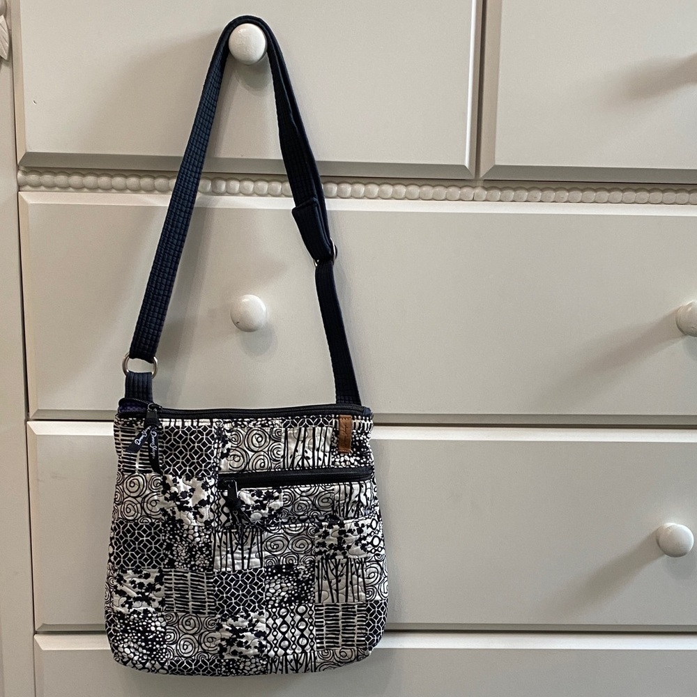 Elegant Black and White Crossbody Bag by Donna Sharp